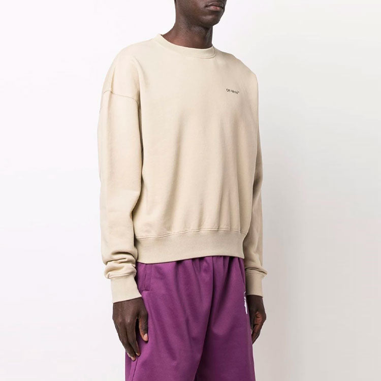 Men's Off-White Solid Color Long Sleeves Khaki OMBA058S22FLE0021710