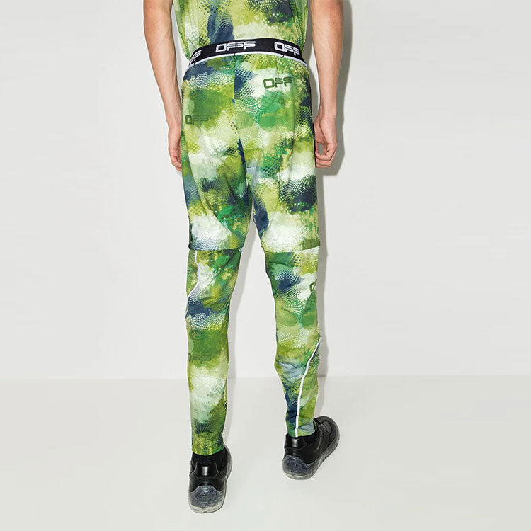 Men's Off-White Camouflage Printing Casual Long Pants/Trousers Green OMVG014I21FAB0028400