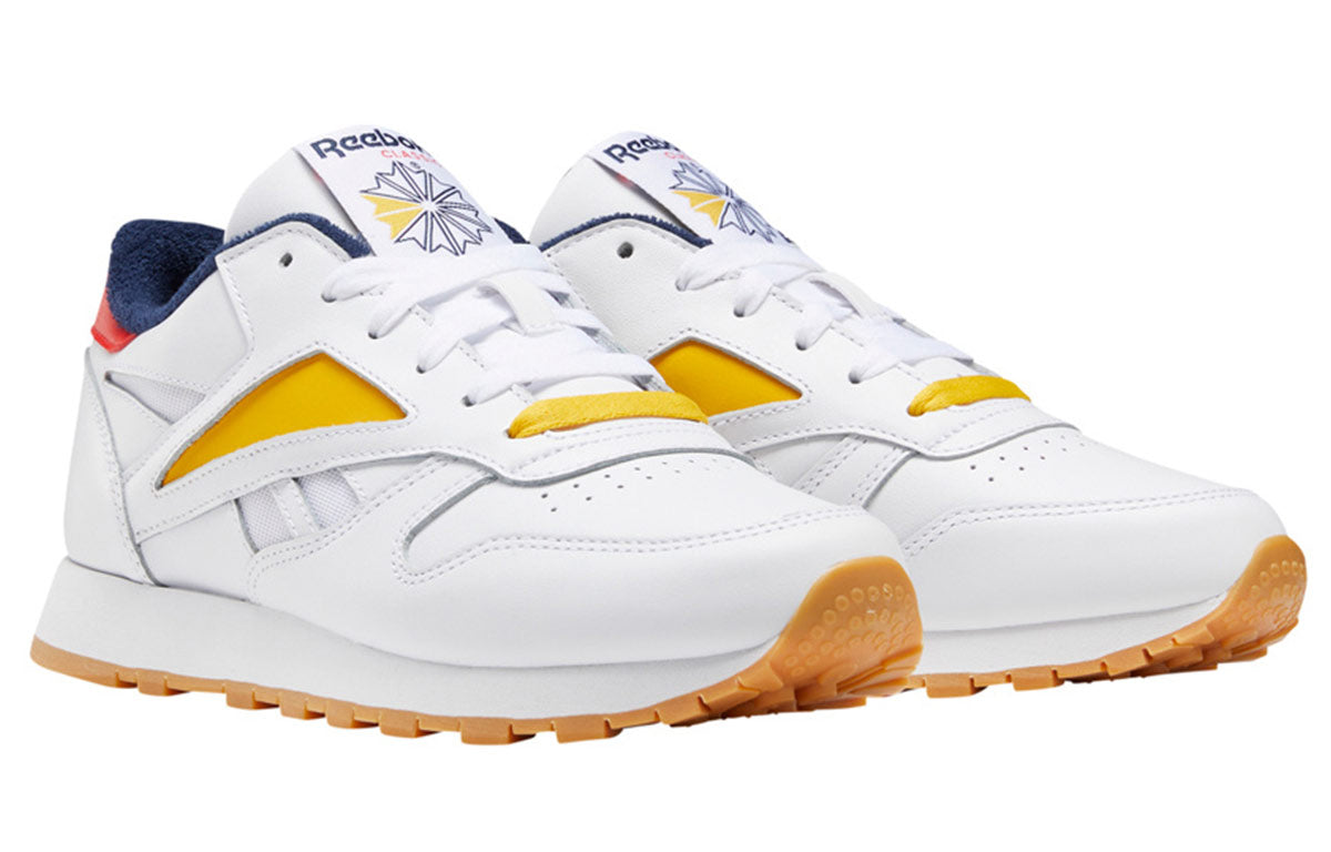 (WMNS) Reebok Classic Leather Mark Shoes White/Yellow/Red EF7834