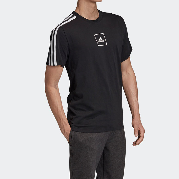 Men's adidas Sports Stylish logo Short Sleeve Black T-Shirt FQ2023