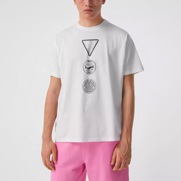 Burberry SS21 Badge Printing Round Collar Male White 80427231