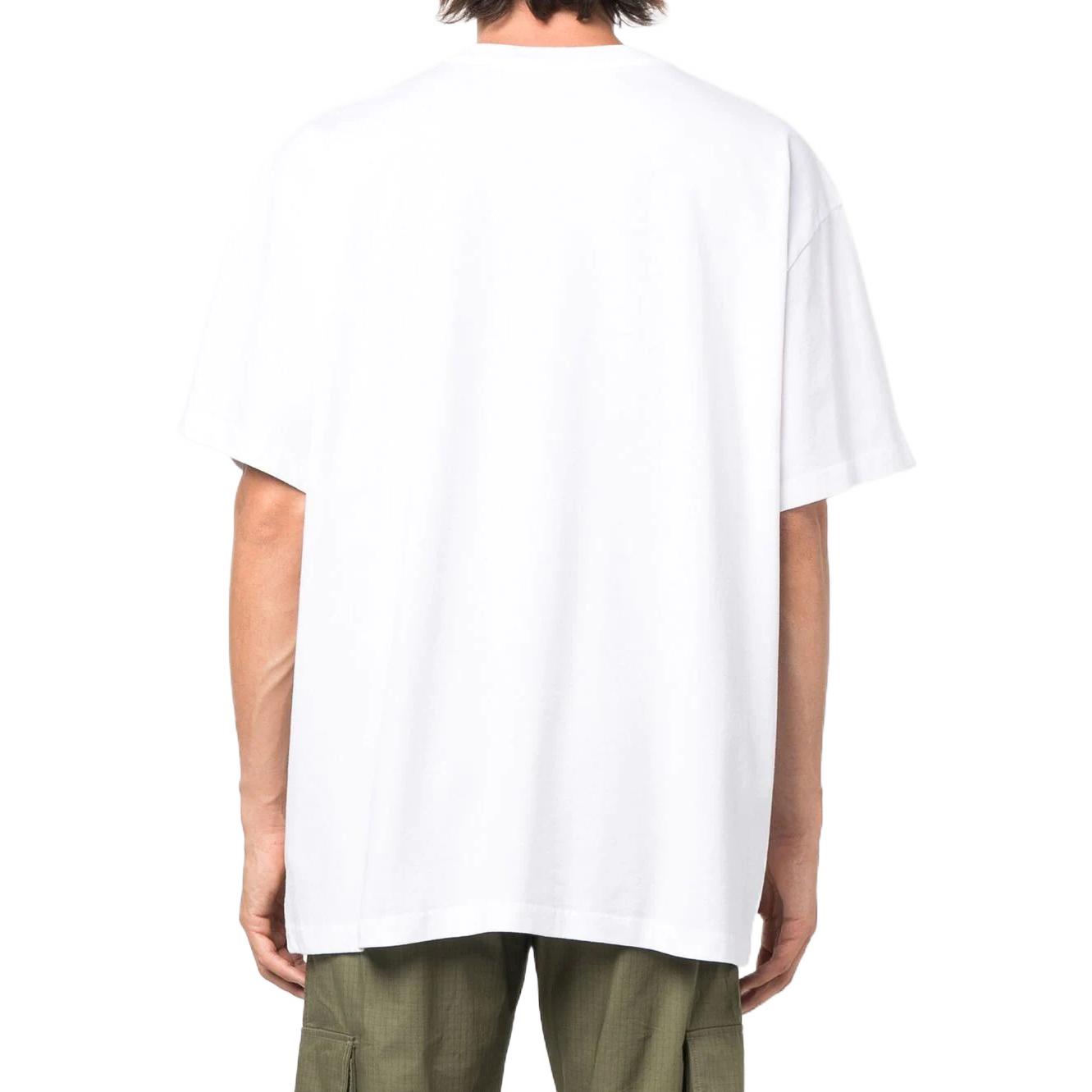 Off-White SS22 Logo Printing Short Sleeve Loose Fit White T-Shirt OMAA038C99JER0070110