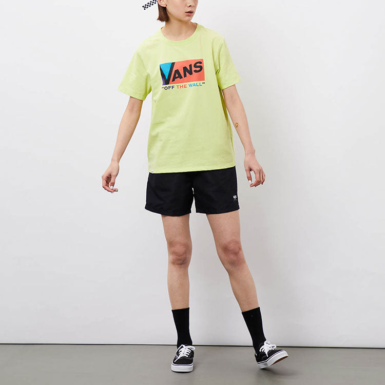(WMNS) Vans Logo Printing Round-neck Yellow VN0A3ZOCTCY