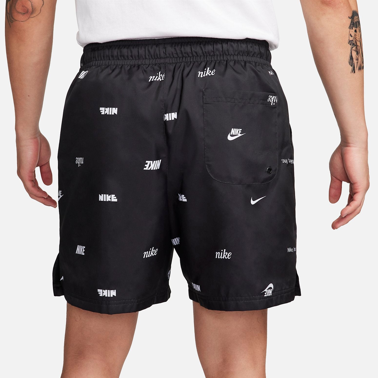 Nike Club Woven Allover Print Flow Shorts 'Black' FB7441-010
