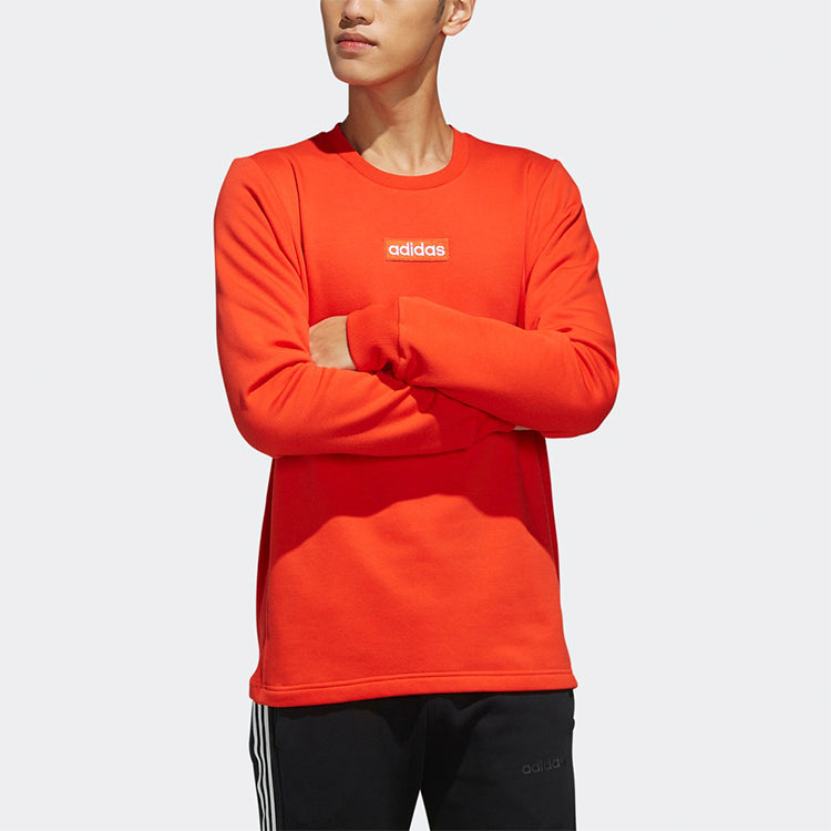 adidas neo M C+ SW Round Neck Fleece Lined Long Sleeves Pink Red Fluorescence EI4707
