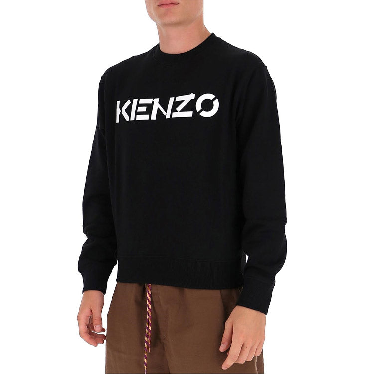 Men's KENZO Alphabet Logo Round Neck Long Sleeves Sports Black FA65SW0004MD-99