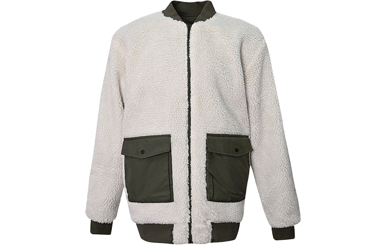 Men's Vans Reversible Lamb's Wool Long Sleeves logo Sports Jacket Military Green VN0A5KLN0CT