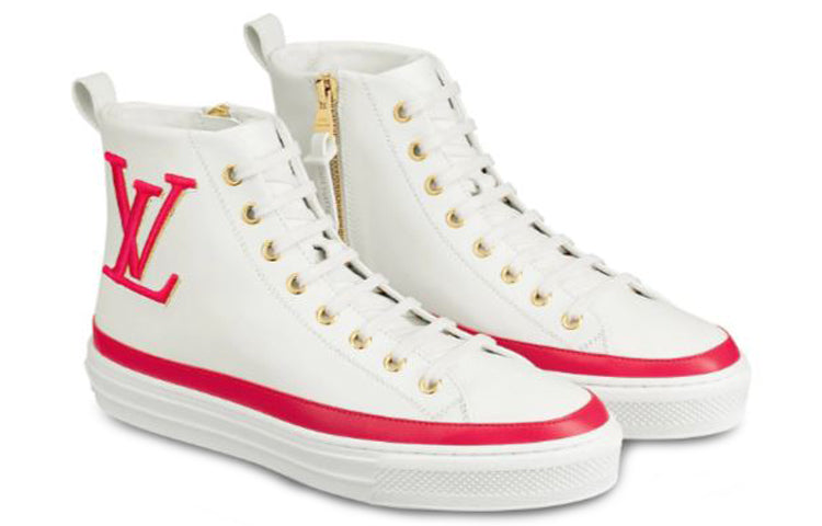 (WMNS) LOUIS VUITTON Stellar Calfskin High-Top Sneakers White/Pink 1A4X3X