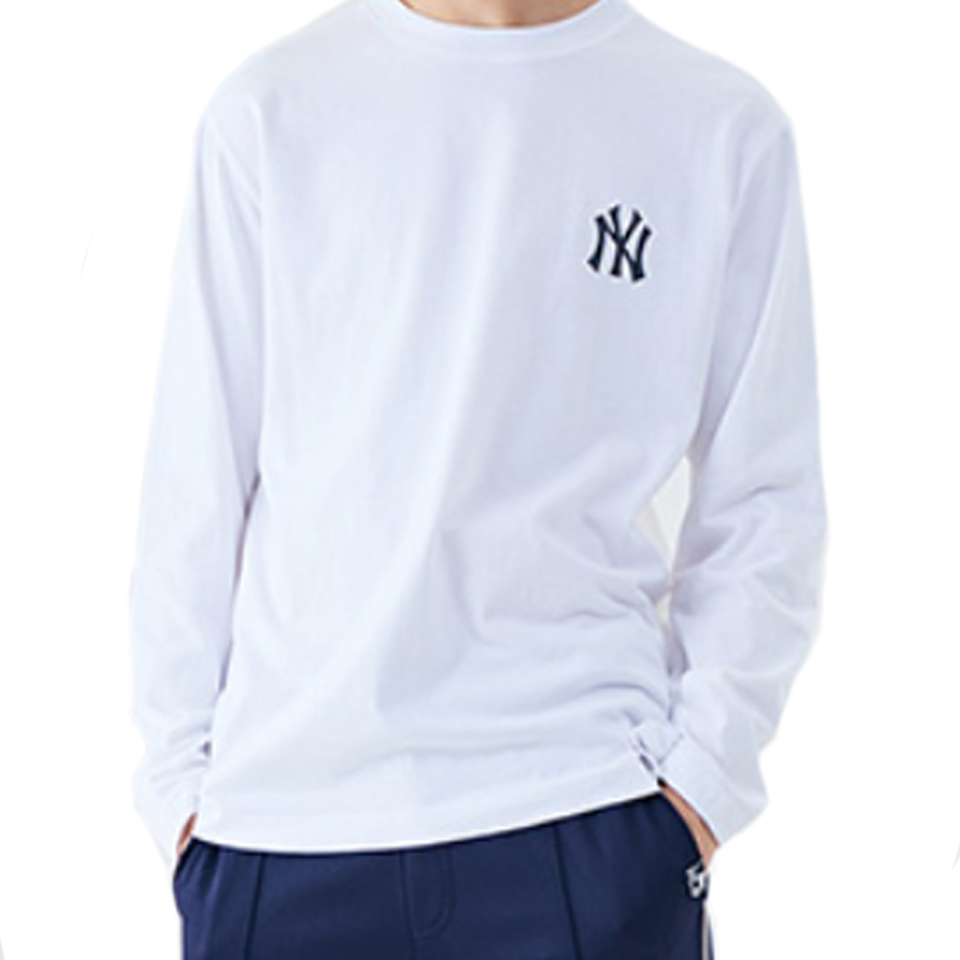 MLB Black NY Long Sleeves Unisex White 31TSL1011-50W