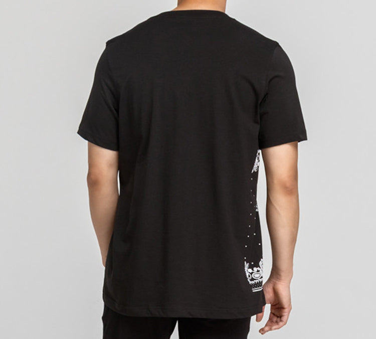 adidas originals Side Cashew Printing Sports Short Sleeve Black DV2042