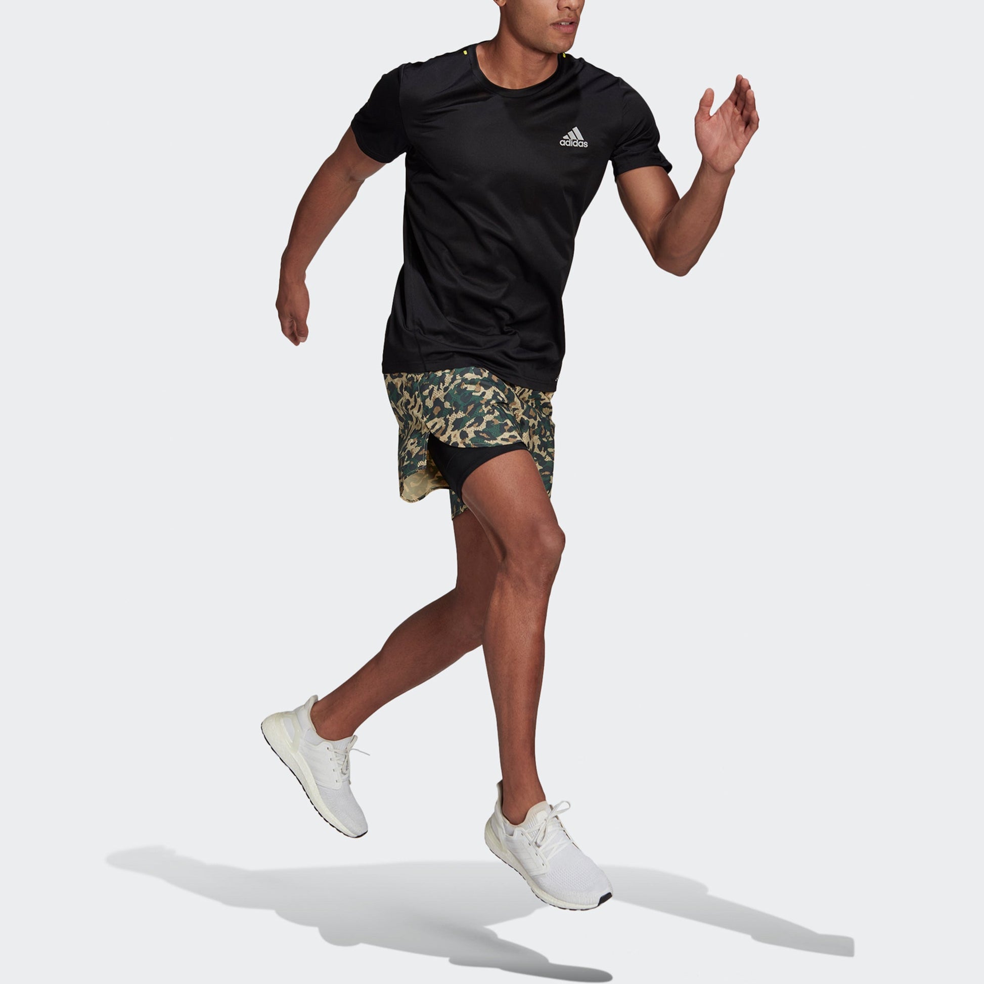 adidas Pblue Tee Men Reflective Printing Running Sports Short Sleeve Black GN5707