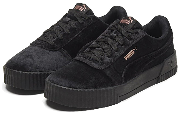 (WMNS) PUMA Carina Velvet Black/Gold 375886-01