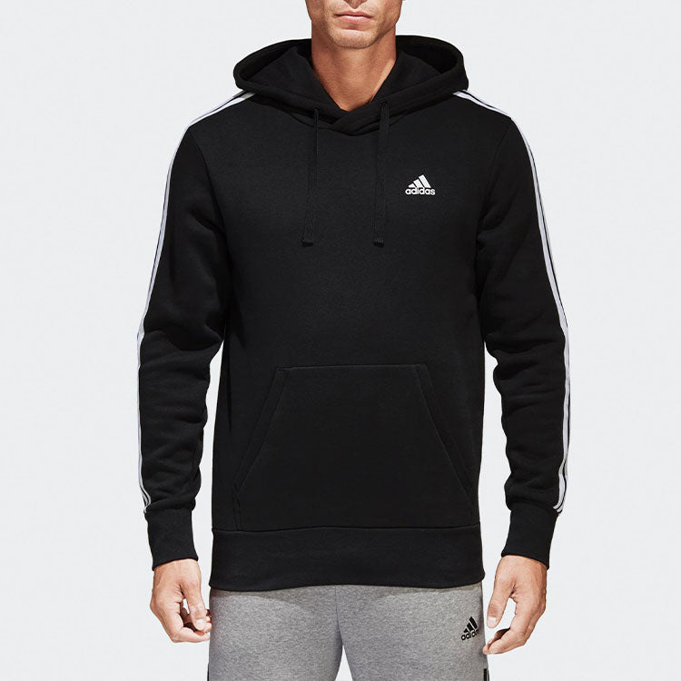 adidas Fleece Lined Stay Warm hooded Drawstring Pullover Black BR3588