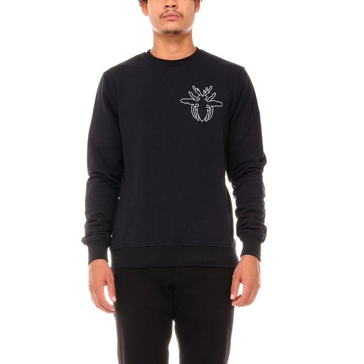 Men's DIOR Bee Pattern Round Neck Loose Long Sleeves Black 333J666W1964-989