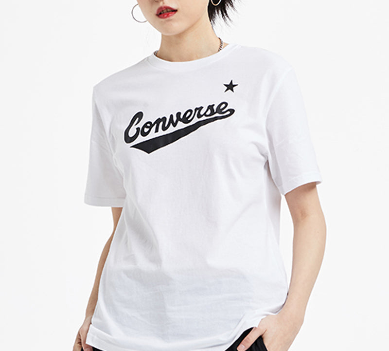 Men's Converse Classic Alphabet Pattern Short Sleeve White 10018235-102