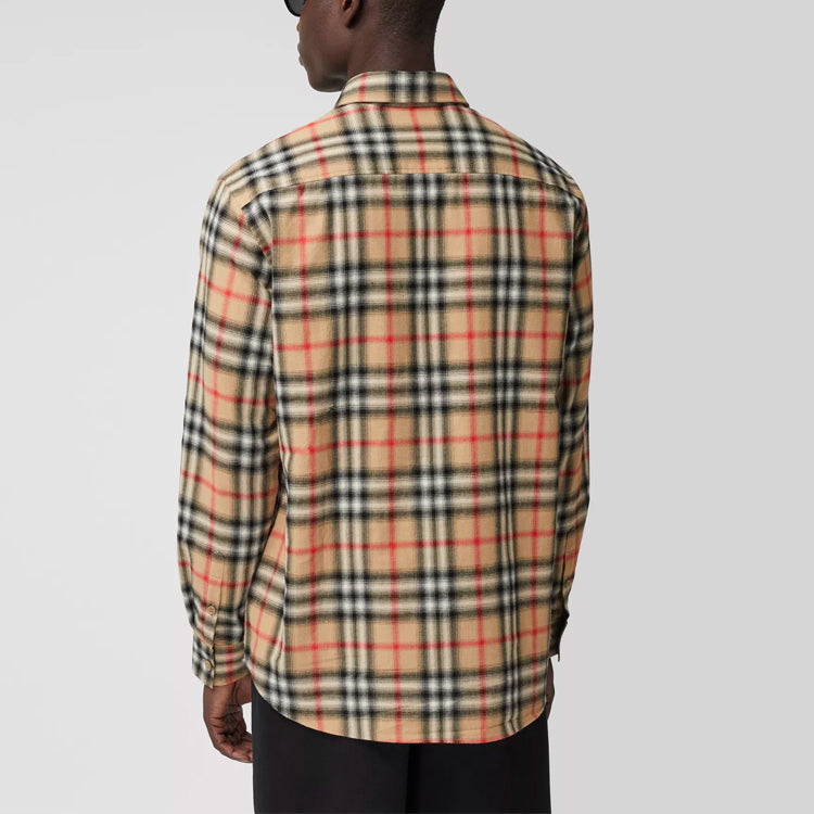 Burberry Check Cotton Flannel Shirt Male Cream-coloured 80367731