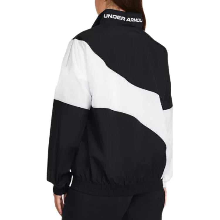 (WMNS) Under Armour Legacy Crinkle Jacket 'Black White' 1382762-001