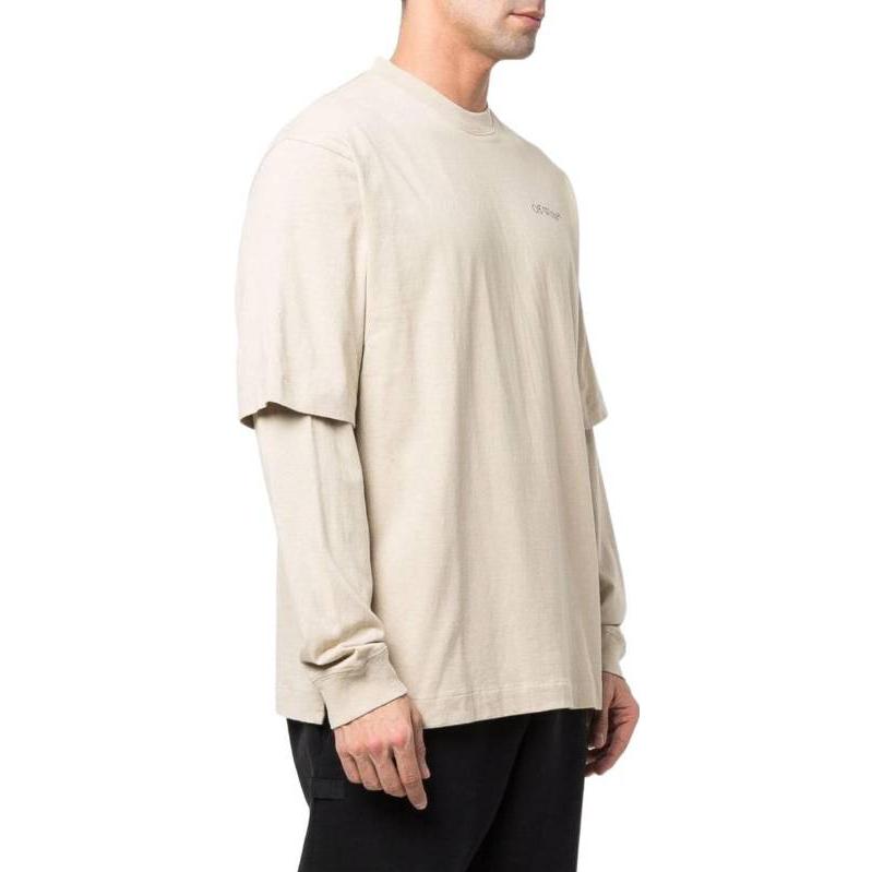 Men's Off-White SS22 Back Painting Printing Long Sleeves Loose Fit T-Shirt OMAB068S22JER0011710