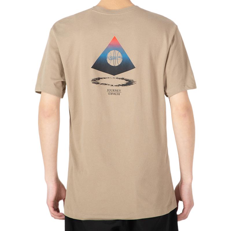 Men's Nike Printing Round Neck Short Sleeve Khaki T-Shirt DM2463-247