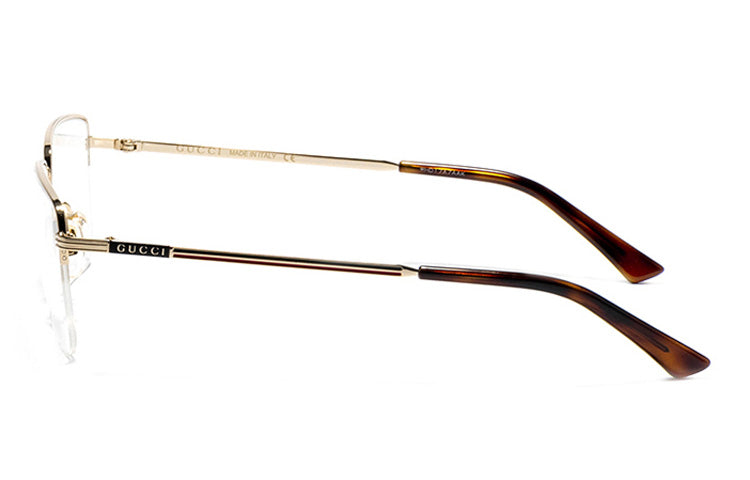Gucci Metallic half frame Optical Glasses Frame Gold Color Square GG0834O-004