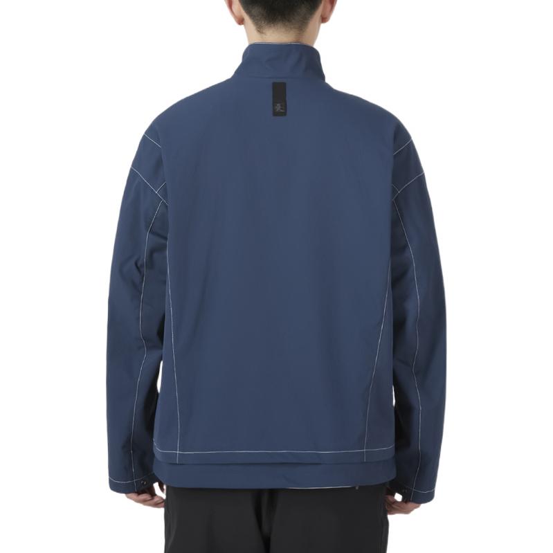 adidas Loose Casual Splicing Windproof Stand Collar Jacket Blue HM7471