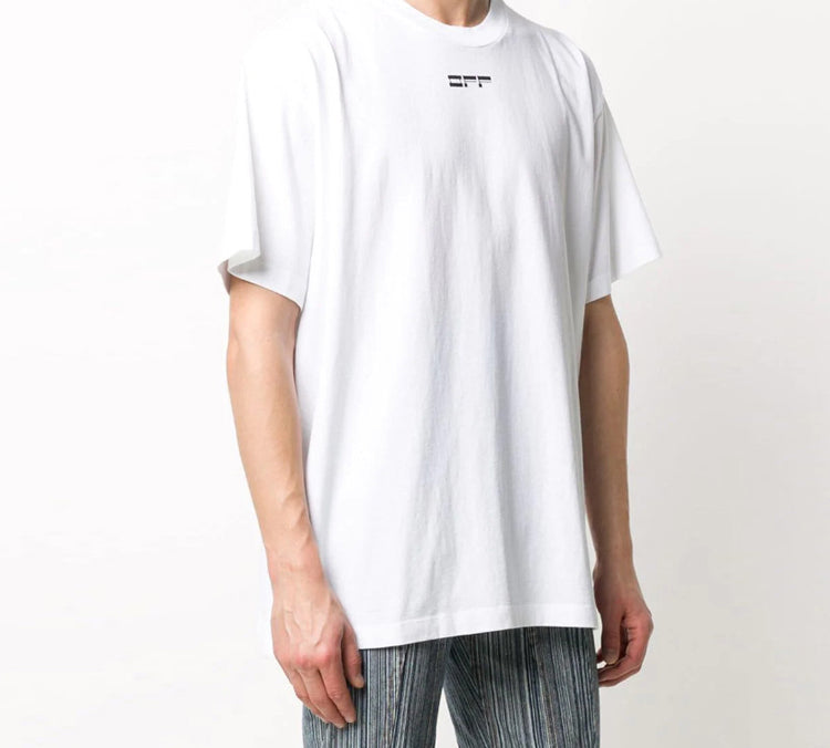Off-White Back Alphabet Printing Short Sleeve White OMAA038E20JER0090110
