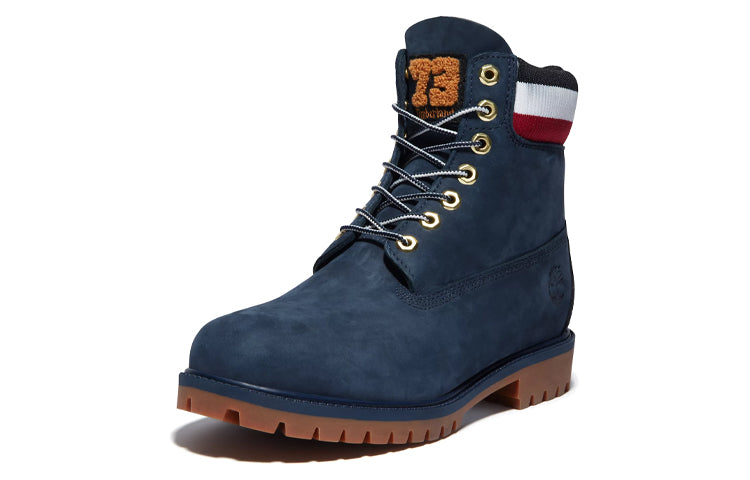 Timberland 6 Inch Heritage Cupsole Boots 'Navy Nubuck with Red' A2M59019
