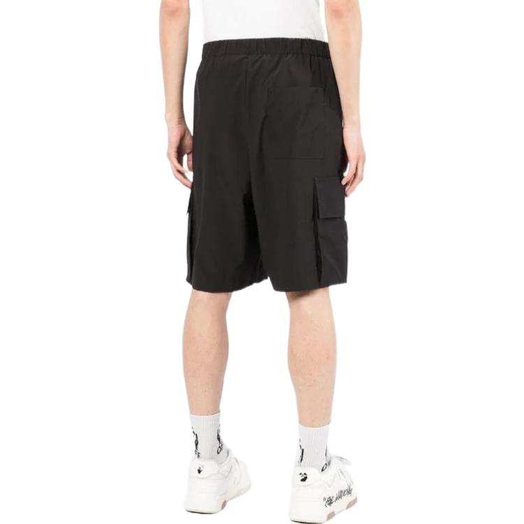 Off-White SS22 Industrial Solid Color Belt Casual Shorts Black OMCB064C99FAB0011007