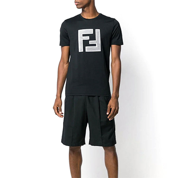 Men's FENDI Mesh F Short Sleeve Black FAF532-A78M-F0GME