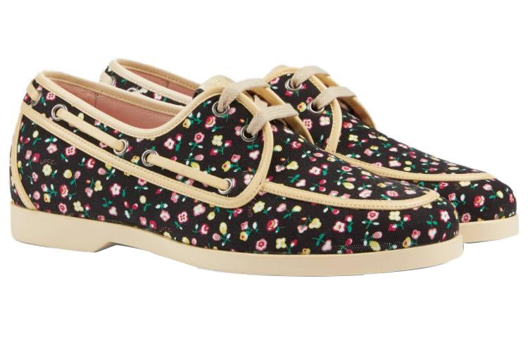 (WMNS) Gucci Liberty Floral Boat 'Black' 637577-2IC20-1086