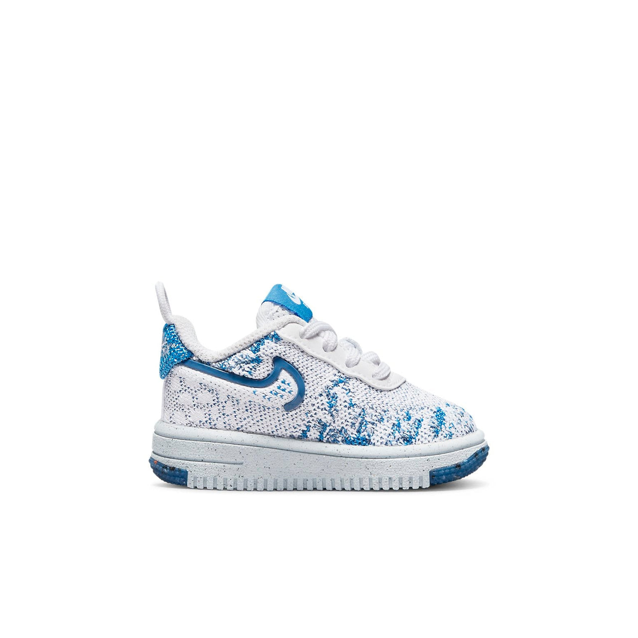 (TD) Nike Force 1 Crater Flyknit Low Tops Skateboarding Shoes White Blue DN4183-100
