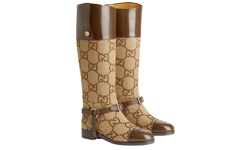 (WMNS) Gucci Knee-high Boot With Harness 'Brown' 674673-UKO50-2597