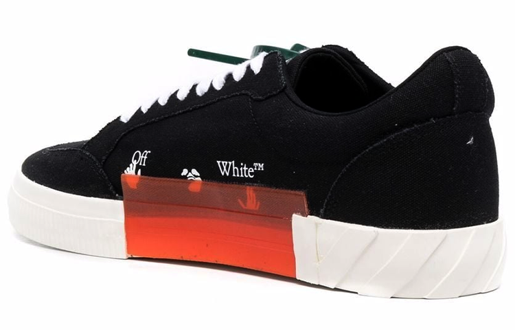 Off-White Low Vulcanized Canvas Sneaker 'Black White Orange' OMIA085C99FAB0021001