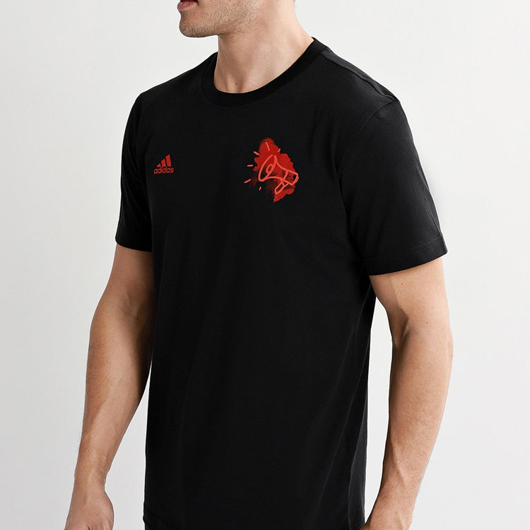 adidas Grfx Nr 7 Soccer/Football Sports Short Sleeve Black FJ4585