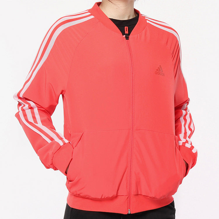 (WMNS) adidas Bomber Sports Stylish Stripe Jacket 'Orange' EI8964