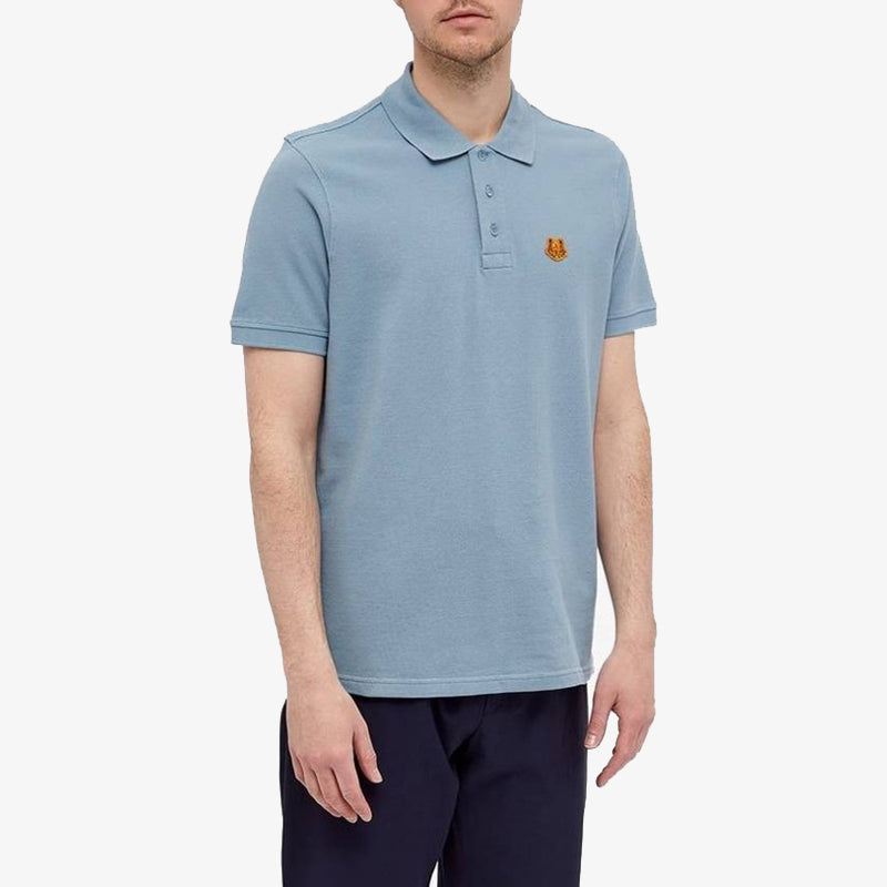 Men's KENZO SS21 Embroidered Short Sleeve Polo Shirt Blue FA65PO0014PU-62