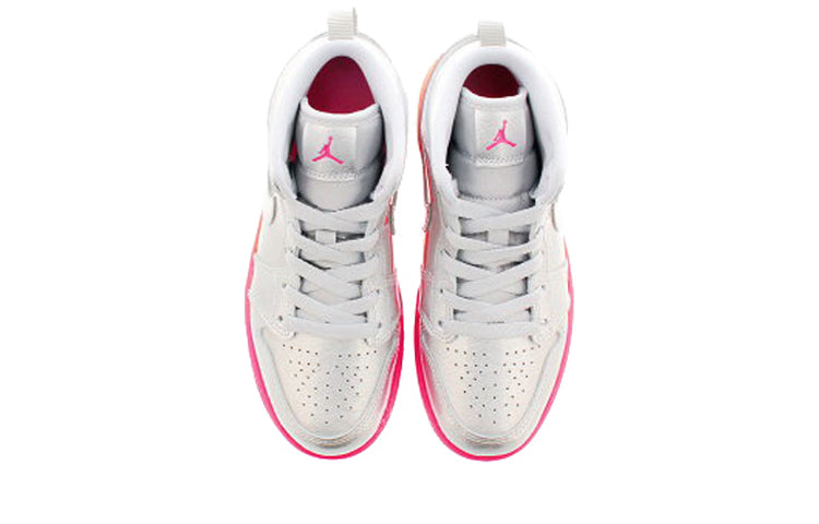 (PS) Air Jordan 1 Mid 'Metallic Silver Pink Crimson' 640737-006
