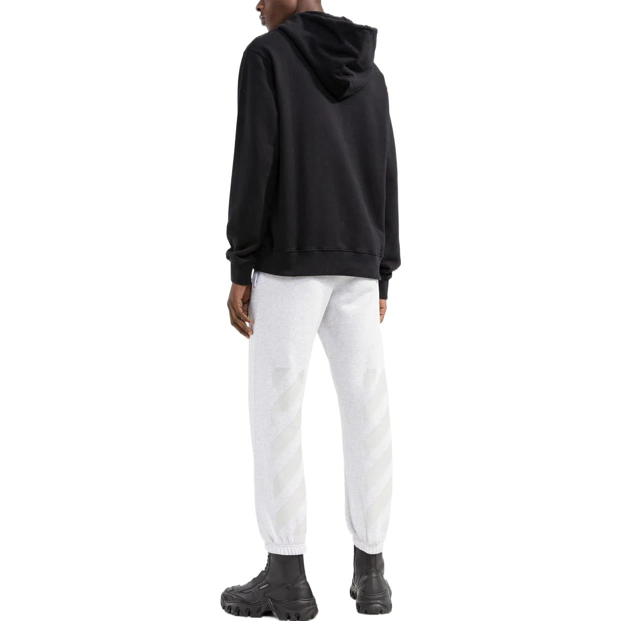 Men's Off-White FW22 Back Logo Printing Bundle Feet Sports Pants/Trousers/Joggers Gray OMCH030F22FLE0010808