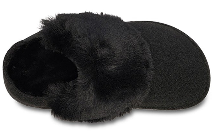 (WMNS) Crocs Mule Fur Slippers 'Black' 205394-001
