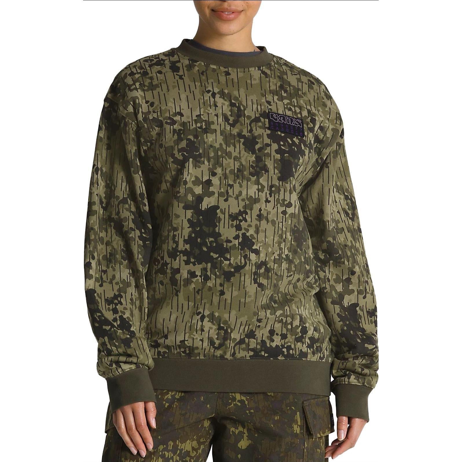 Vans Rain Camo Crew Sweatshirt 'Green' VN0008UKCBI