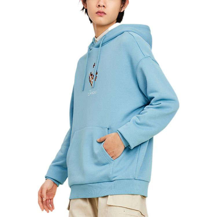 Li-Ning Sports Fashion Series Casual hooded Sports Pullover Hoodie 'Blue' AWDS593-3