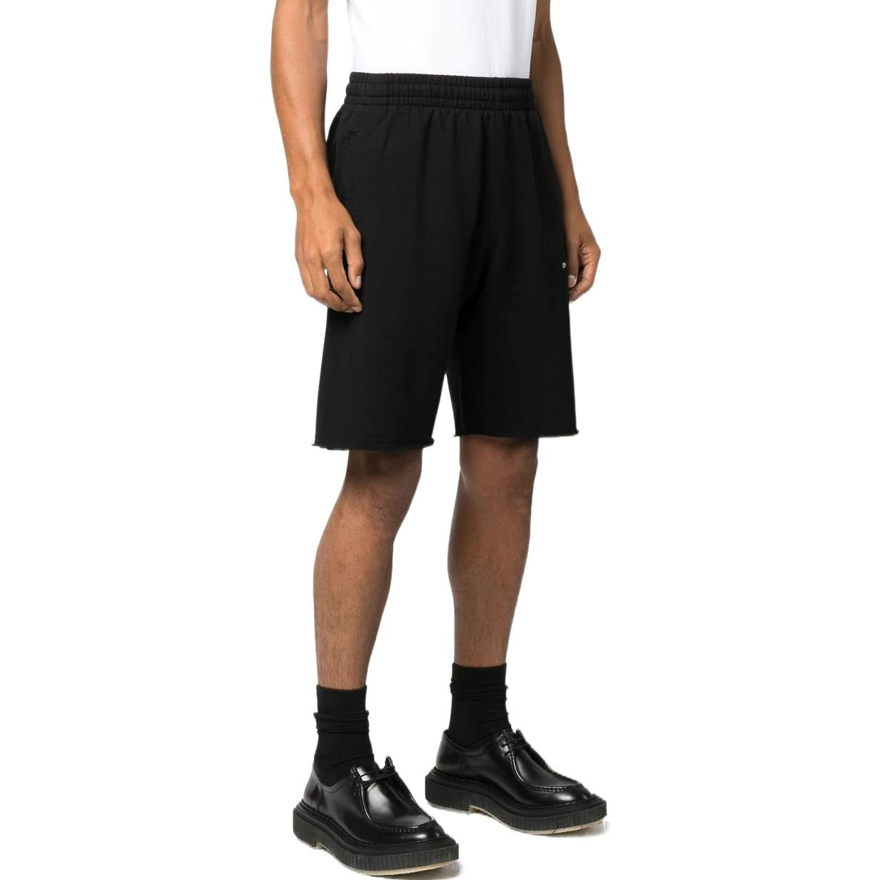 Men's Off-White SS22 Alphabet Logo Printing Straight Shorts Loose Fit Black OMCI006F22FLE0061001
