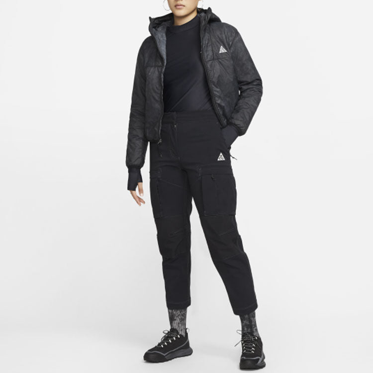 (WMNS) Nike Therma-FIT ADV ACG Rope de Dope Storage Simple Zipper Short Hooded Stay Warm Padded Clothes Black DJ1262-010