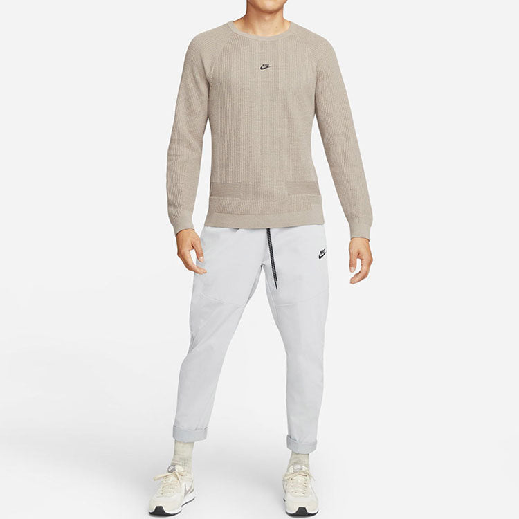 Men's Nike Round Neck Long Sleeves Casual Sports Pullover Brown DN3618-087