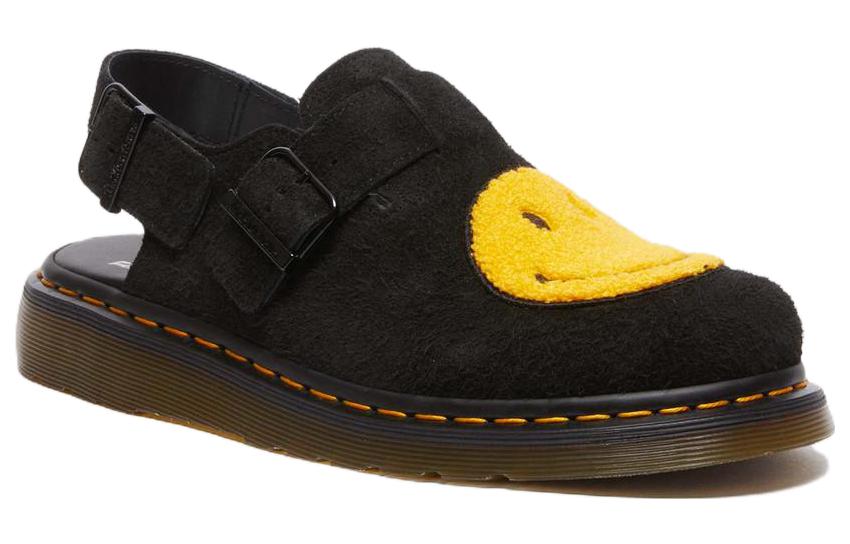 Dr. Martens x Smiley Jorge Suede Mules 'Black Yellow' 31391005