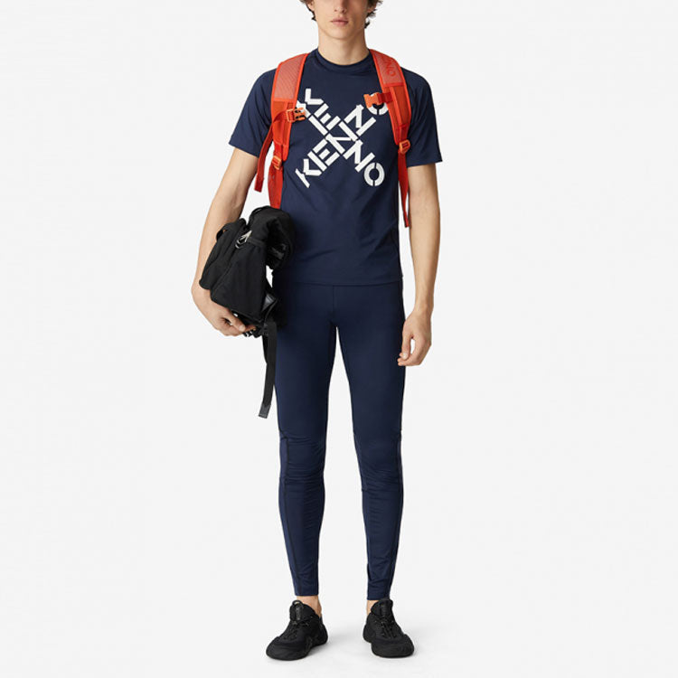 Men's KENZO SS21 Sports Slim Fit Short Sleeve Blue FB55TS0234JS-77