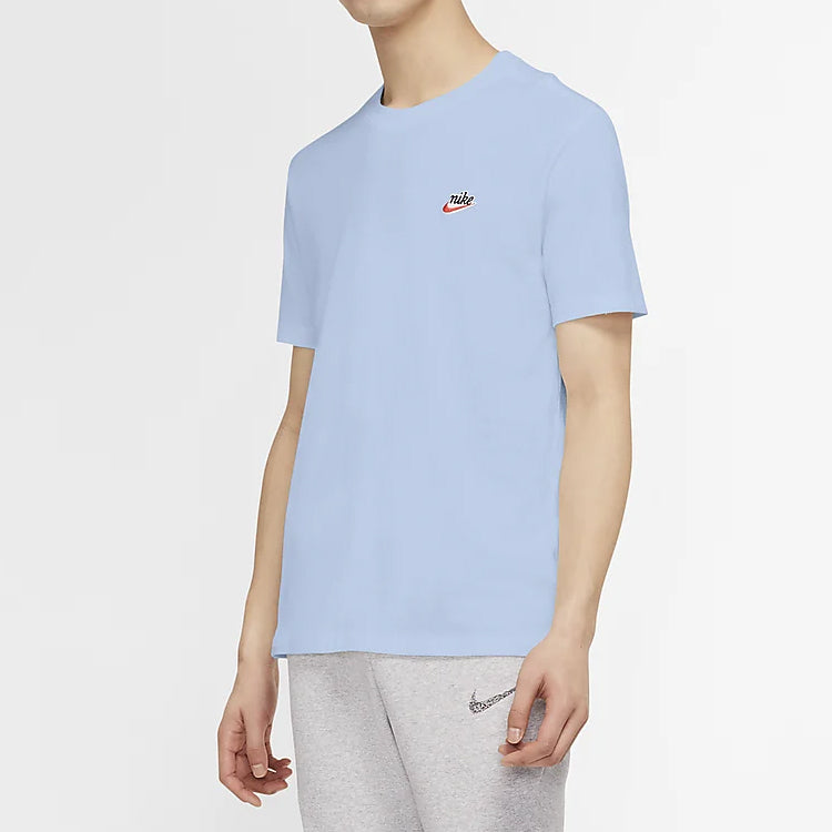 Nike Sportswear Heritage Small Logo Solid Color Short Sleeve Sky Blue CK2384-407