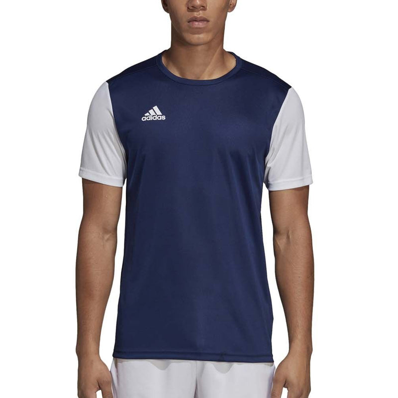 adidas Colorblock Training Sports Soccer/Football Short Sleeve Blue White DP3232