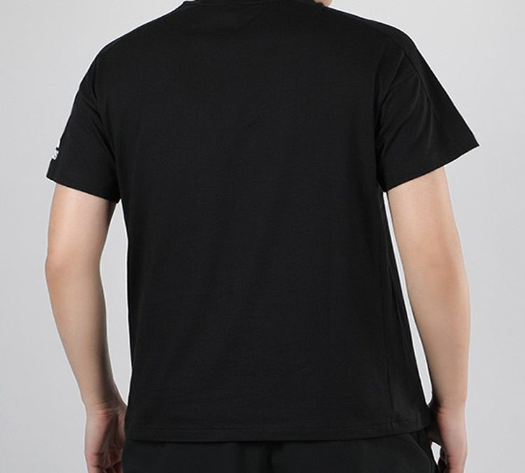 adidas Alphabet Logo Casual Sports Round Neck Short Sleeve Black FL3949