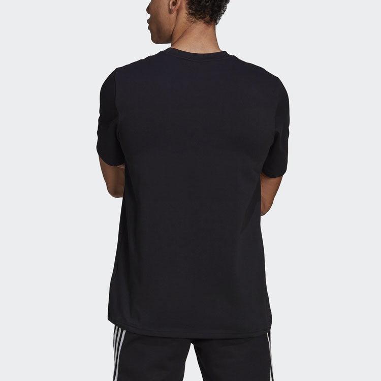 adidas M Pocket Tee Contrasting Colors Sports Round Neck Short Sleeve Black GP9650